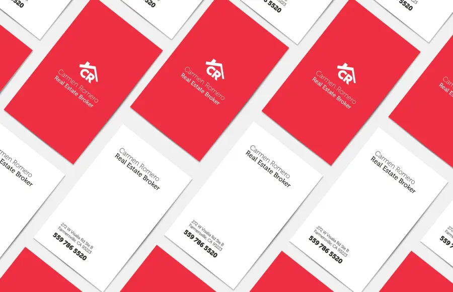 Carmen Romero Realty identity and business cards