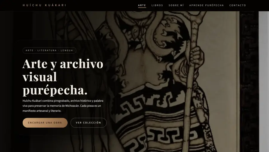 Huíchu Kuákari author website and printed material